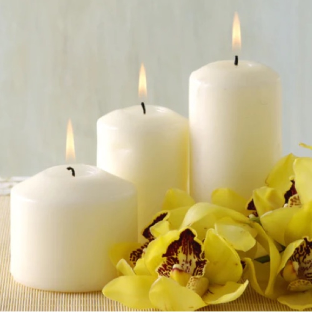 Set of 3 Pillar Candles 3” x 5”
